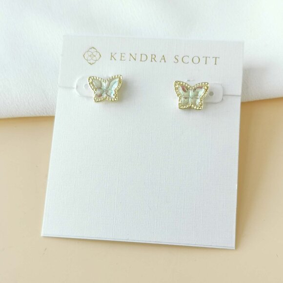 Kendra Scott Jewelry - NEW Kendra Scott Lillia Butterfly Gold Dichroic Glass Stud Earrings